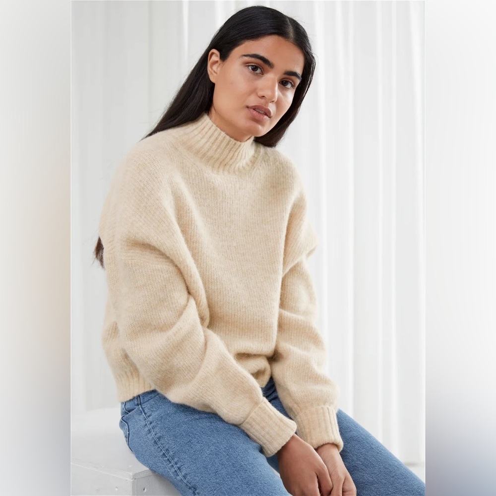 & Other Stories Alpaca Blend Turtleneck Knit Sweater Size M NWOT